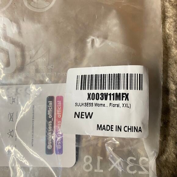 NWT Suuksess Black Floral Mesh V-neck One-Piece Swim Bathing Suit Women's XXL - Picture 9 of 9